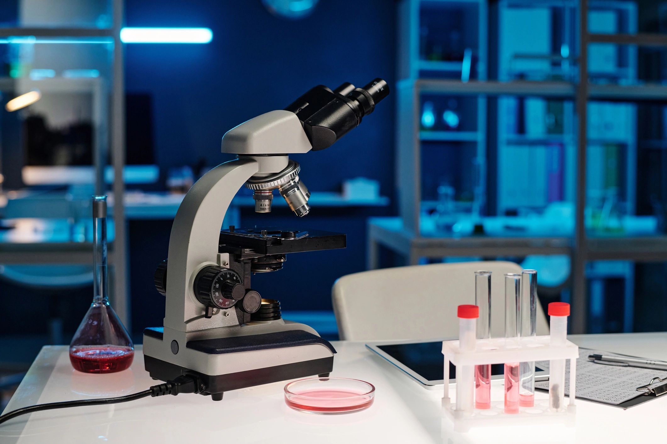 Scientific laboratory equipment representing agritech research